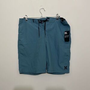 NWT Hurley Mens Blue Drawstring‎ Swim Trunks Board Shorts Size 34